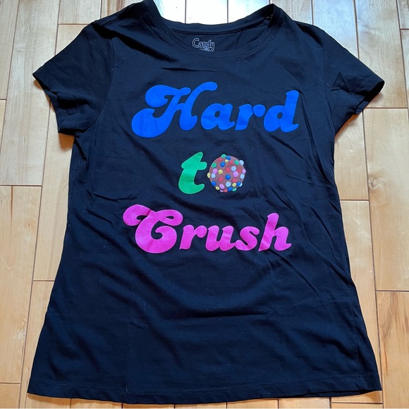 #Summer50-NWOT-Candy Crush T-Shirt~Size XL~Black~100% Cotton - Picture 1 of 4